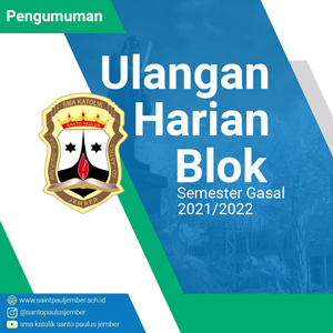 Pengumuman Ulangan Harian Blok Semester Gasal 2021/2022