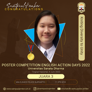 Juara 3 Lomba Poster Competition English Action Days 2022-Universitas Sanata Dharma