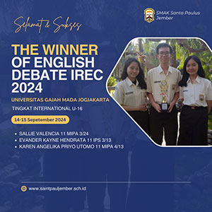 THE WINNER OF ENGLISH DEBATE IREC 2024 - UNIVERSITAS GAJAH MADA JOGJAKARTA