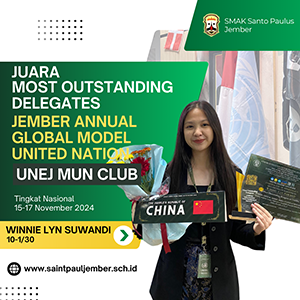 Juara Most Outstanding Delegates Jember Annual Global Model United Nations - UNEJ MUN Club