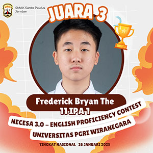 Juara 3 NECESA 3.0 - English Proficiency Contest - Universitas PGRI Wiranegara