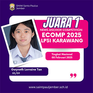 Juara 1 News Anchor Competition ECOMP 2025-LP3I Karawang