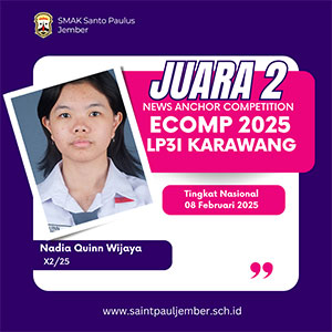 Juara 2 News Anchor Competition ECOMP 2025-LP3I Karawang