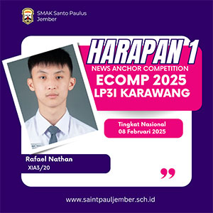 Harapan 1 News Anchor Competition ECOMP 2025-LP3I Karawang