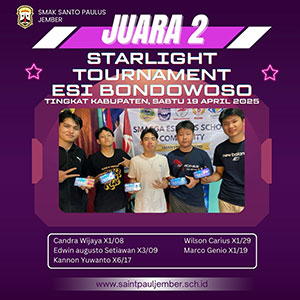 Juara 2 Starlight tournament - Esi Bondowoso