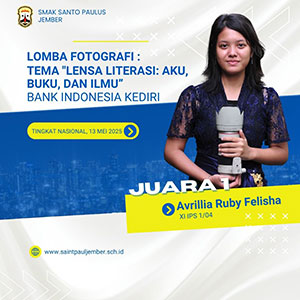 Juara 1 Lomba Fotografi tema "Lensa Literasi: Aku, Buku, dan Ilmu-Bank Indonesia Kediri
