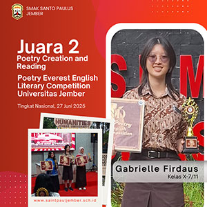 Juara 2 2 Poetry Creation and Reading Poetry Everest English Literary Competition-Universitas Jember