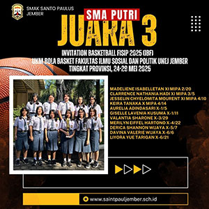 Juara 3 SMA Putri Invitation Basketball Fisip 2025 (IBF) - Ukm Bola Basket Fakultas Ilmu Sosial Dan Politik Unej Jember