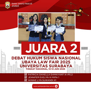 Juara 2 Debat Hukum Siswa Nasional Ubaya Law Fair 2025-Universitas Surabaya
