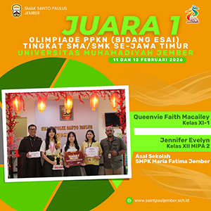 JUARA 1 OLIMPIADE PPKN (BIDANG ESAI) TINGKAT SMA/SMK SE-JAWA TIMUR-UNIVERSITAS MUHAMADIYAH JEMBER