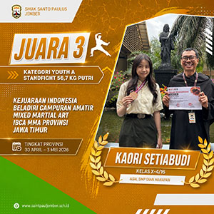 Juara 3 Kejuaraan Indonesia Beladiri Campuran Amatir Mixed Martial Art-IBCA MMA Provinsi Jawa Timur