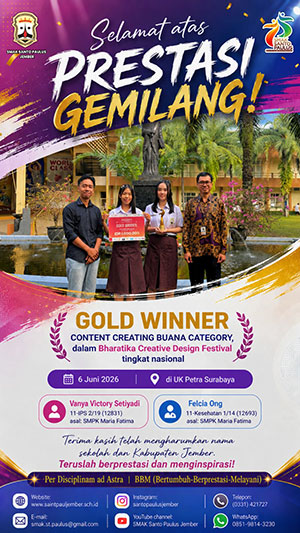 Gold Winner Content Creating Buana Category dalam Bharatika Creative Design Festival-UK Petra Surabaya