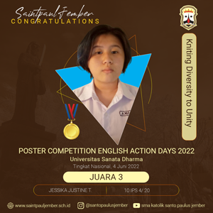 Juara 3 Lomba Poster Competition English Action Days 2022-Universitas Sanata Dharma