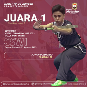 Juara 1 CSWI Open Wushu Championship 2023 ( Piala KONI JATIM)-CSWI