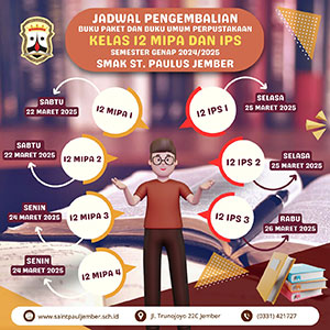 Jadwal Pengembalian Buku Paket dan Buku Umum Perpustakaan Kelas 12