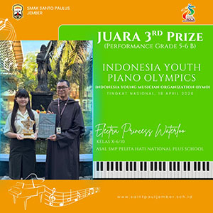 Juara 3 Indonesia Youth Piano Olympics-Indonesia Young Musician Organization (IYMO)