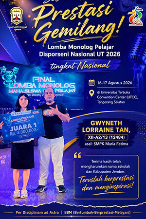Juara 1 Lomba Monolog Pelajar Disporseni Nasional UT 2026