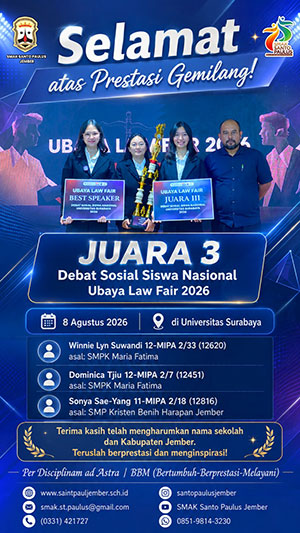 Juara 3 Debat Sosial Siswa Nasional Ubaya Law Fair 2026-Universitas Ubaya