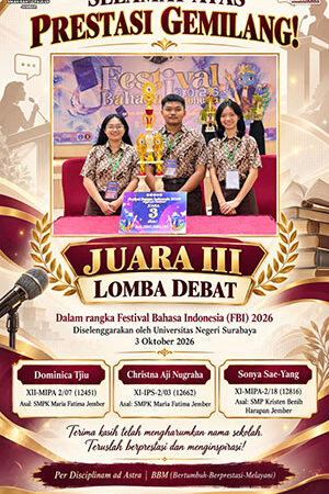 Juara 3 Lomba Debat Festival Bahasa Indonesia 2026-UBAYA